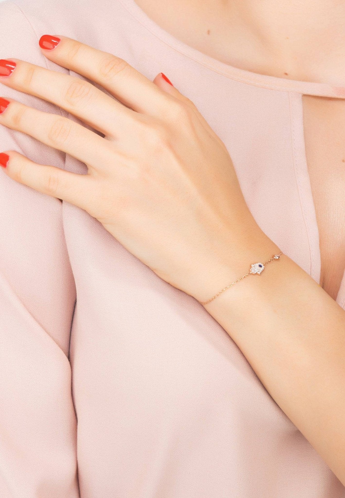 Hamsa Hand Bracelet - Protective Radiance, Everyday Elegance - Desire & Hope