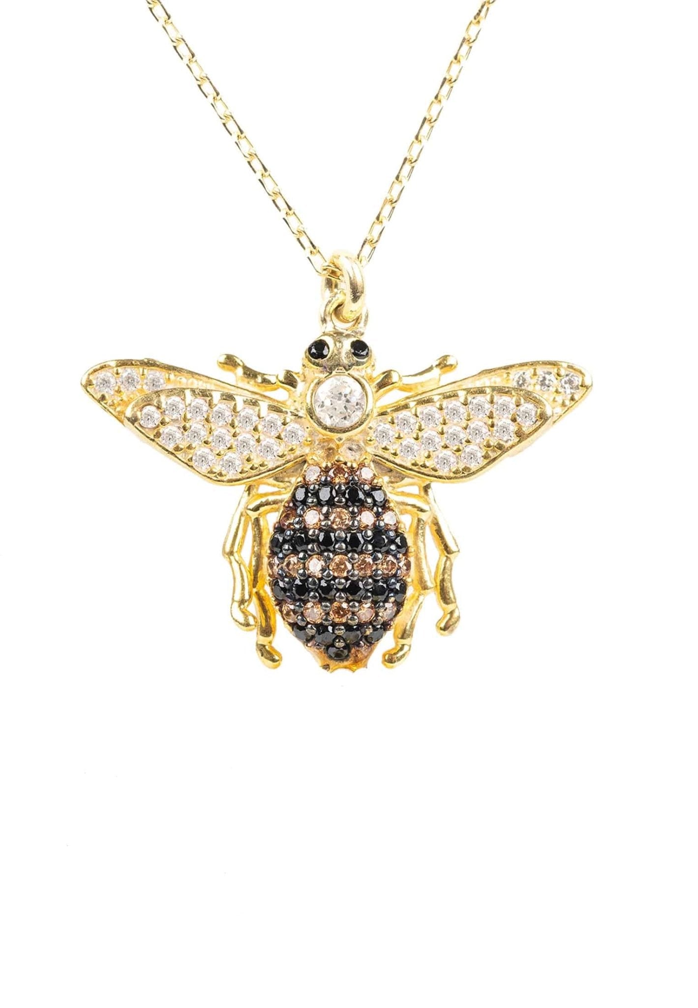 Honey Bee Pendant Necklace Gold - Celebrate Nature's Pollinators - Desire & Hope