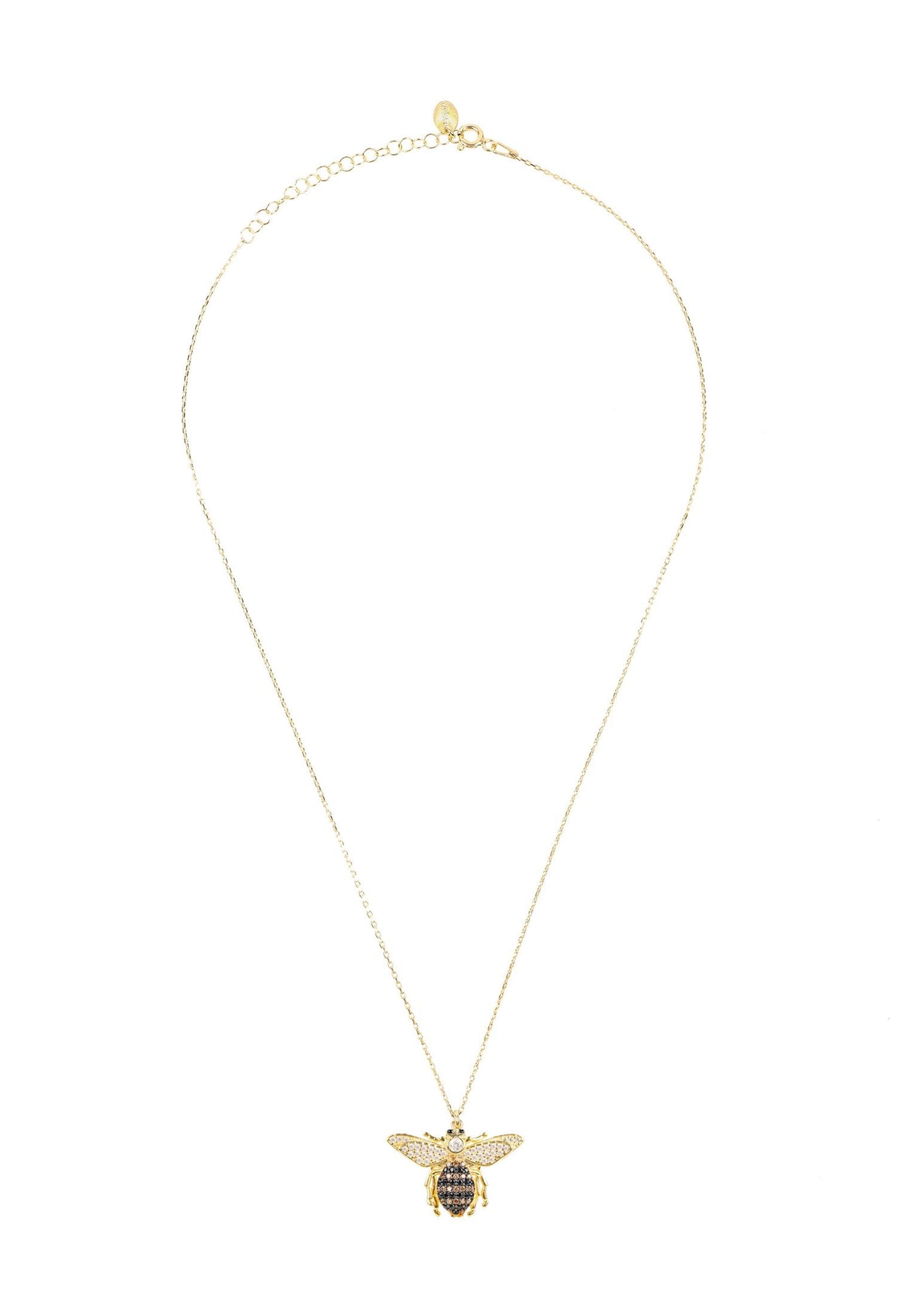 Honey Bee Pendant Necklace Gold - Celebrate Nature's Pollinators - Desire & Hope