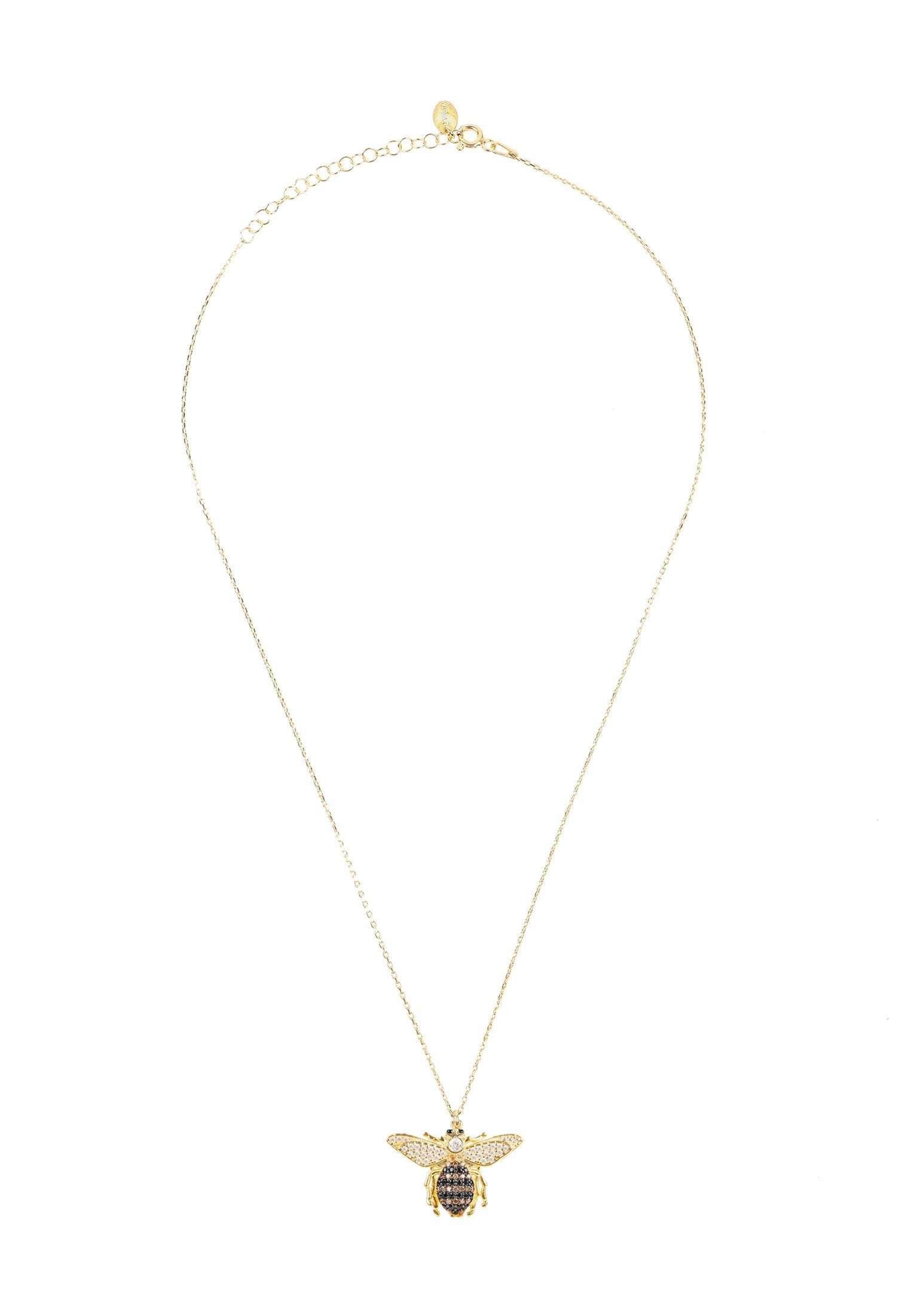 Honey Bee Pendant Necklace Gold - Celebrate Nature's Pollinators - Desire & Hope