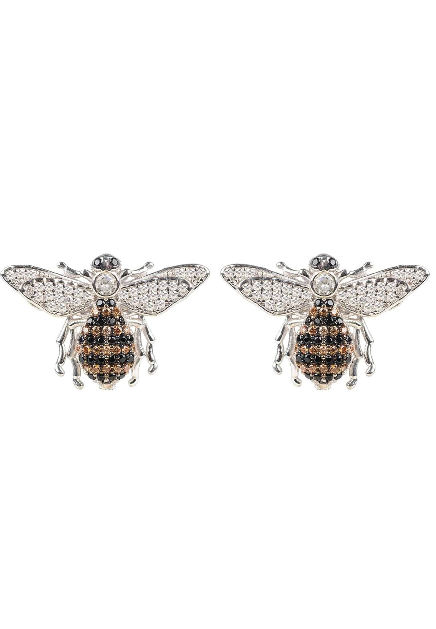 Honey Bee Stud Earrings Silver - Sparkly, Meaningful, Must-have for Animal Lovers! - Desire & Hope