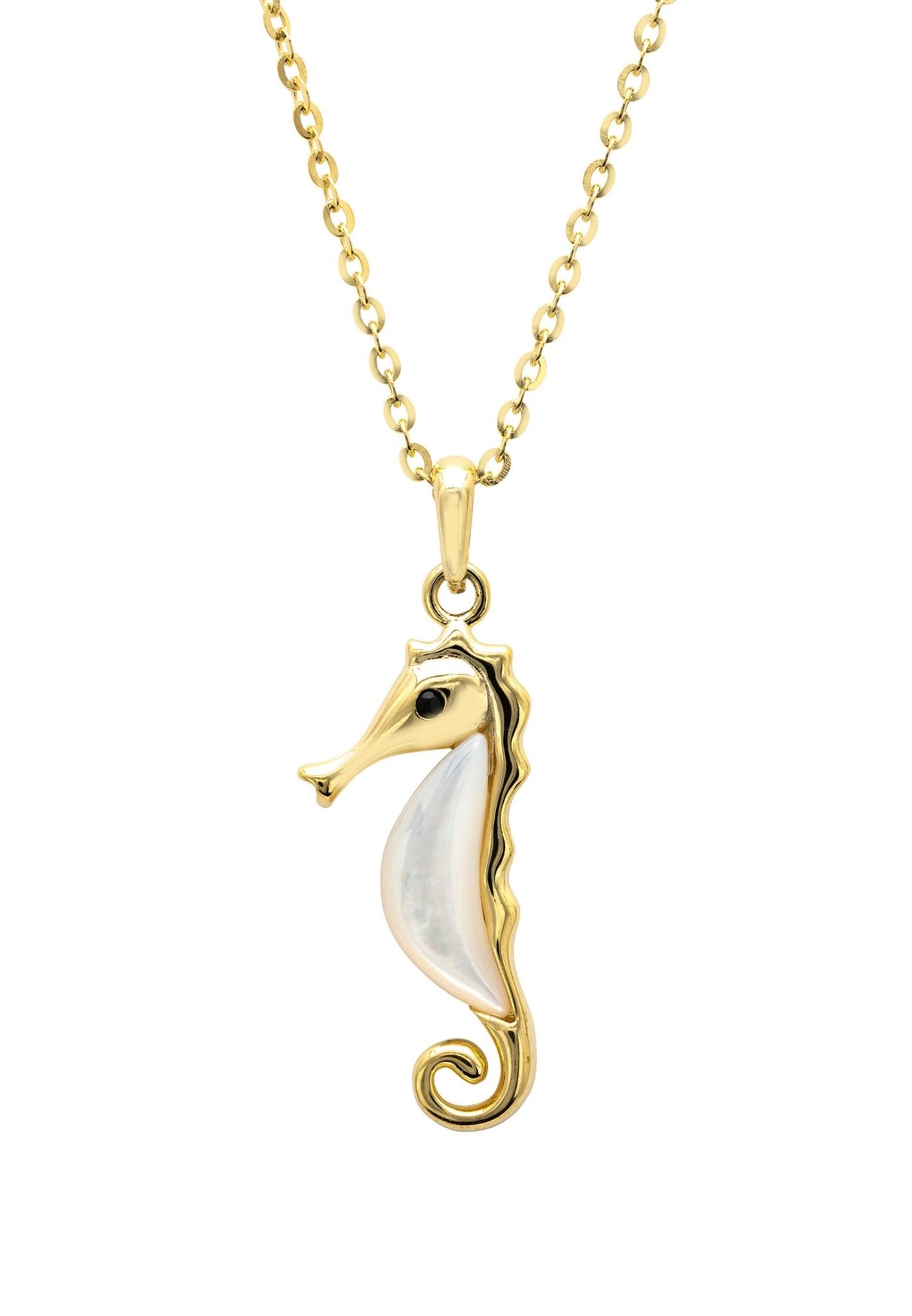Seahorse Pearl Necklace Gold - Playful Elegance, Timeless Symbolism - Desire & Hope