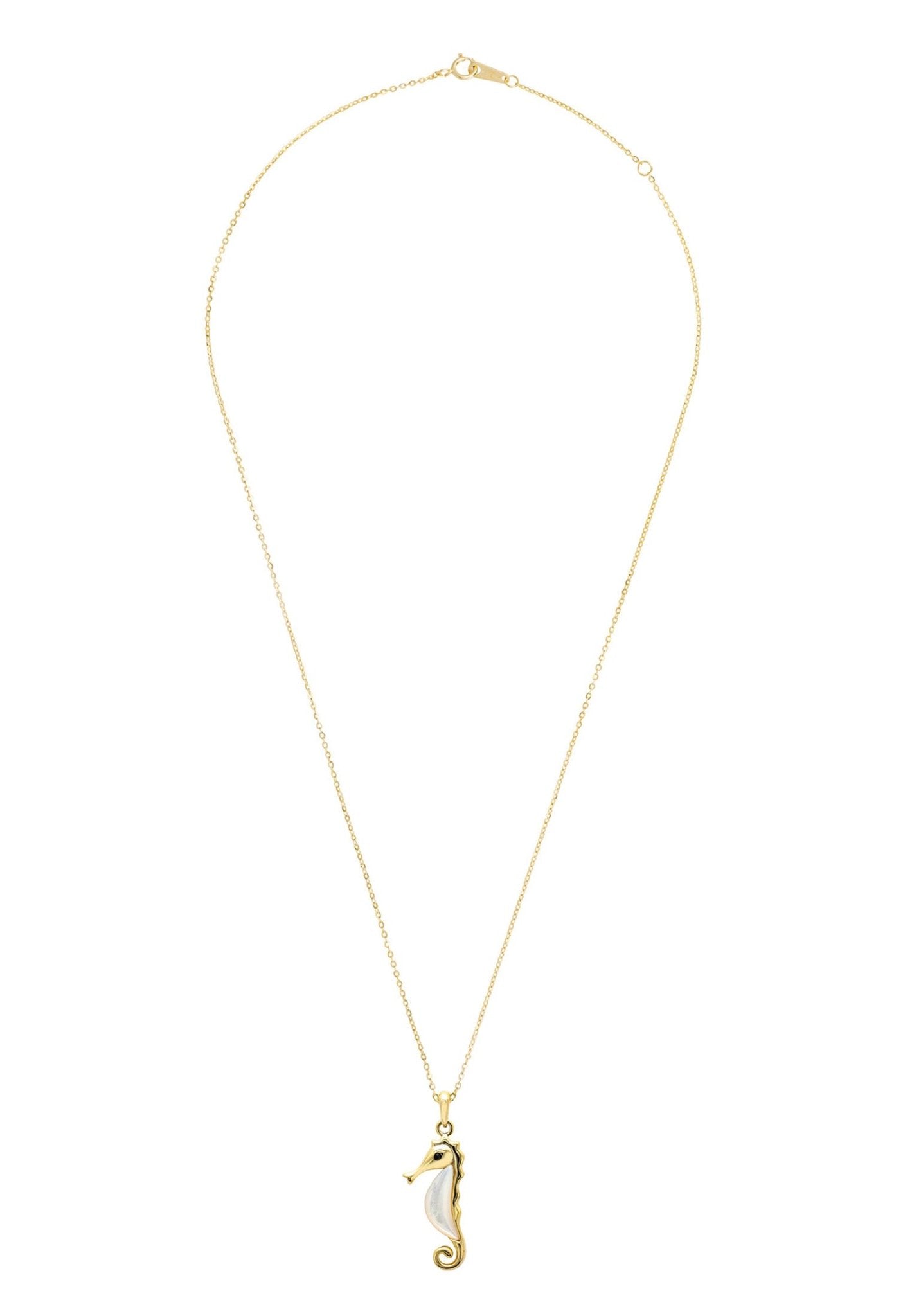 Seahorse Pearl Necklace Gold - Playful Elegance, Timeless Symbolism - Desire & Hope