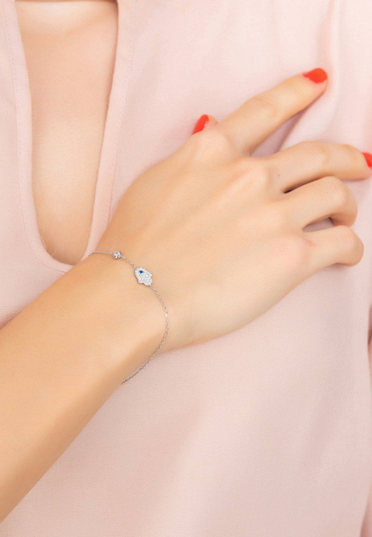 Hamsa Hand Bracelet - Protective Radiance, Everyday Elegance - Desire & Hope
